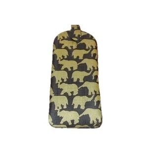 Thai Silk Padded Eyeglasses Case Expandable Travel Pouch Soft Exotic Elelphants